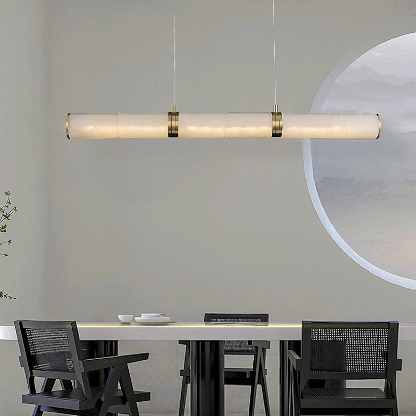 Stream Alabaster Pendant Light – Dimmable, alternate view