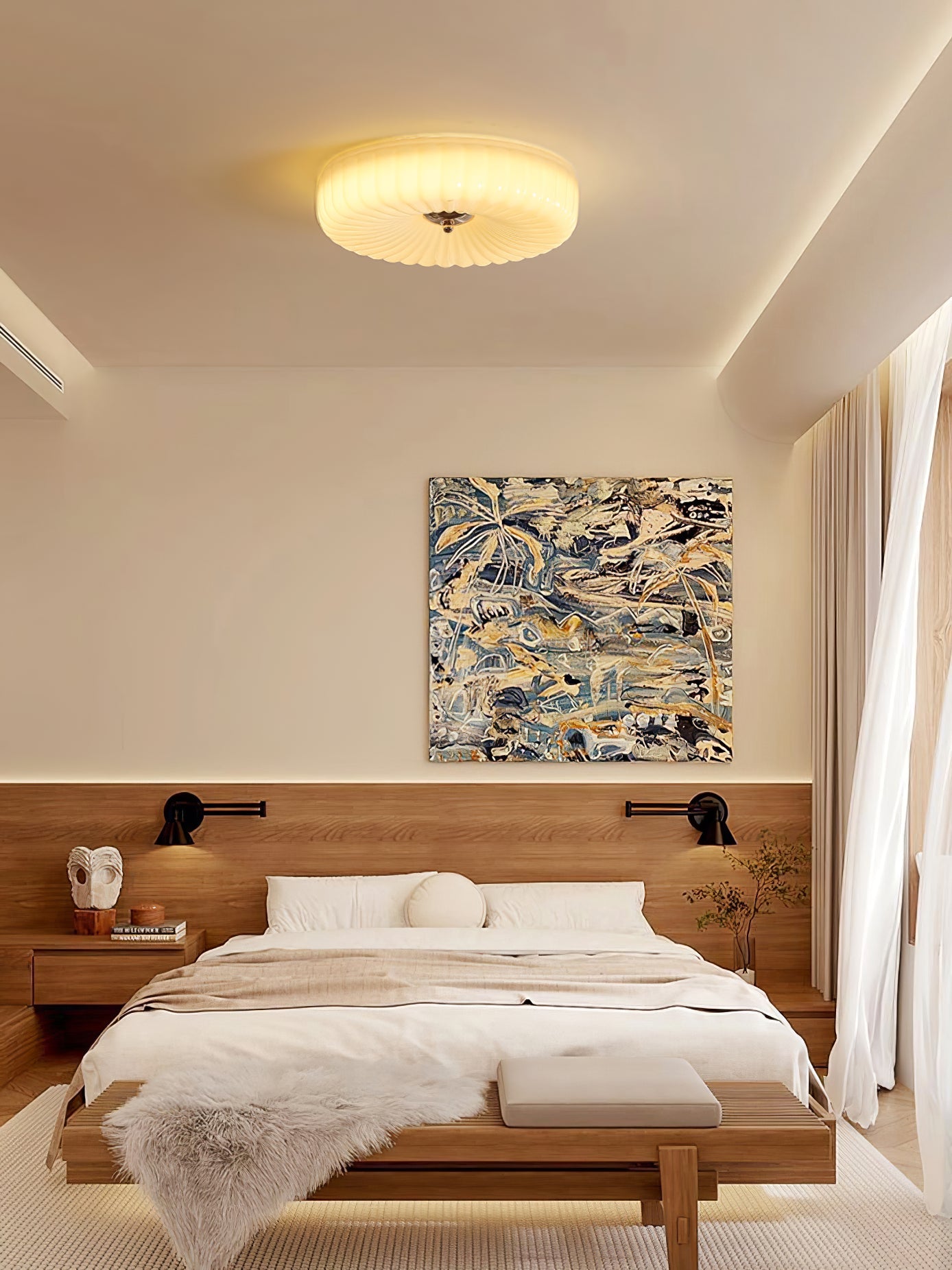 Willa Glass Flush Mount Ceiling Light, view 30