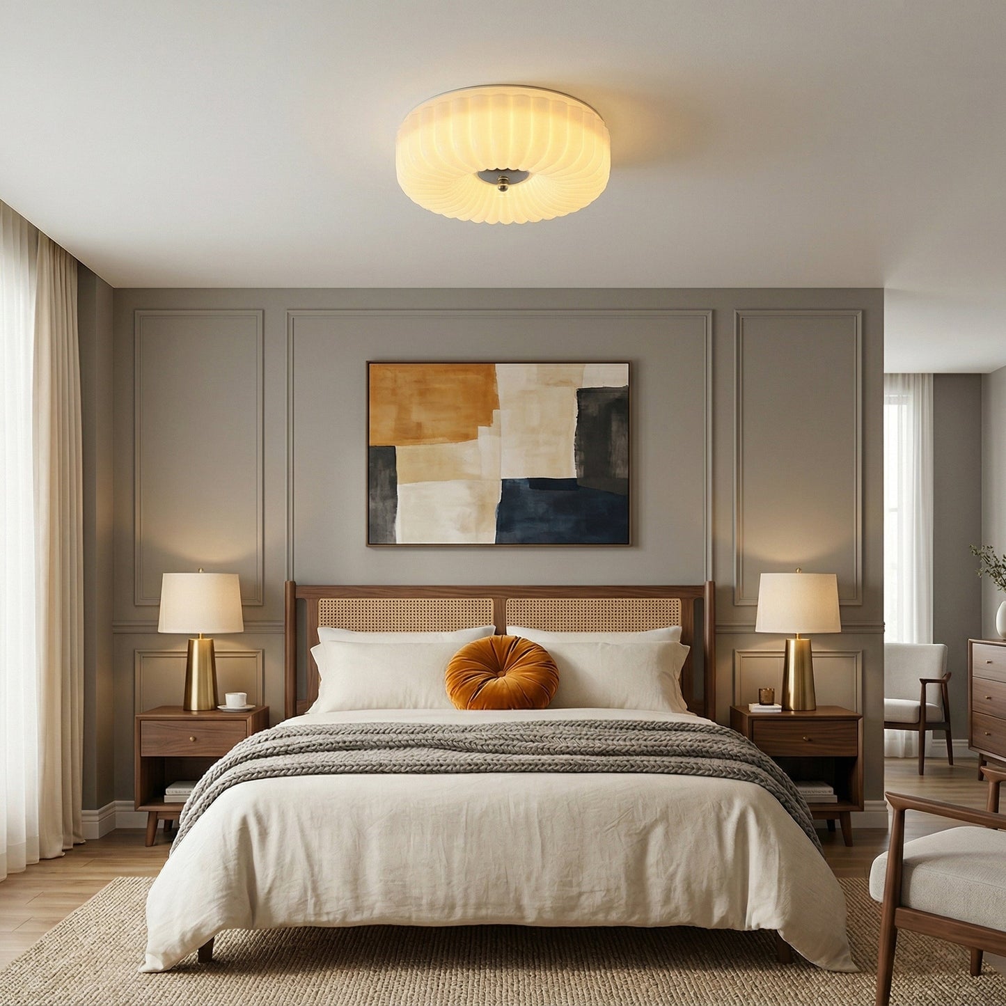 Willa Glass Flush Mount Ceiling Light, view 12