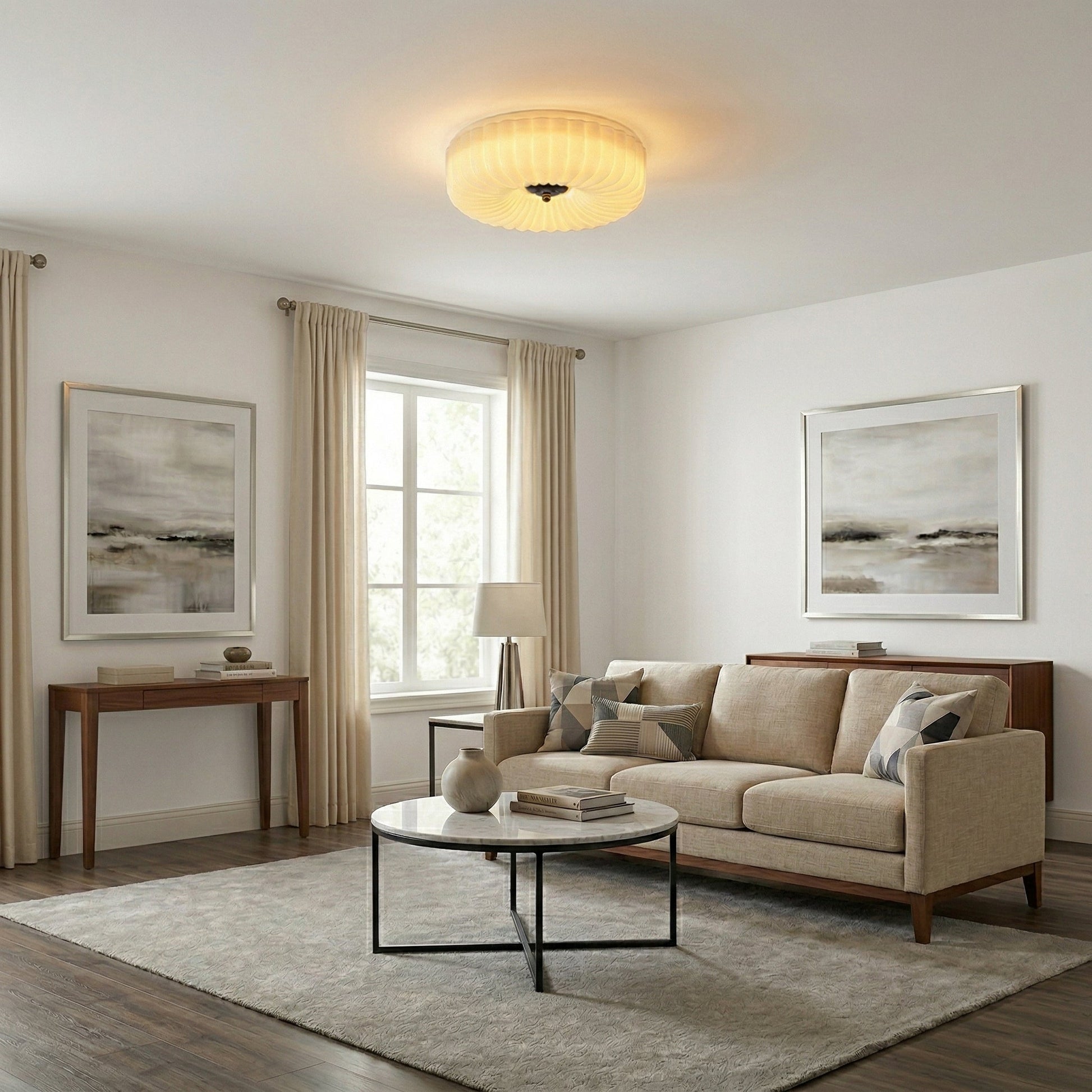Willa Glass Flush Mount Ceiling Light, view 5