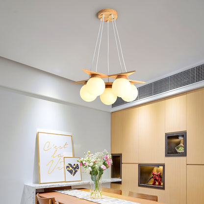 Wooden Star With Glass Chandelier, view 12
