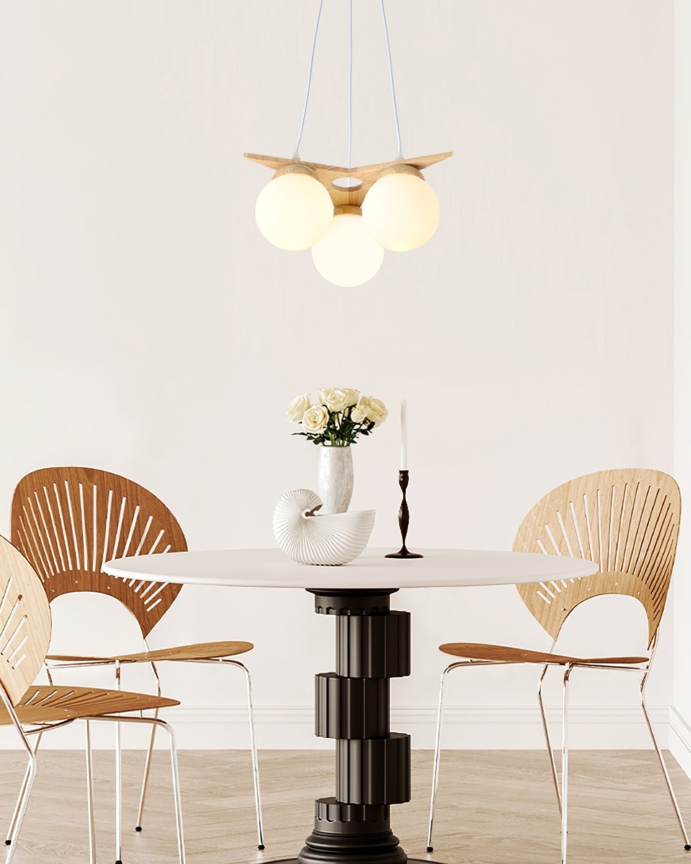 Wooden Star With Glass Chandelier, view 16