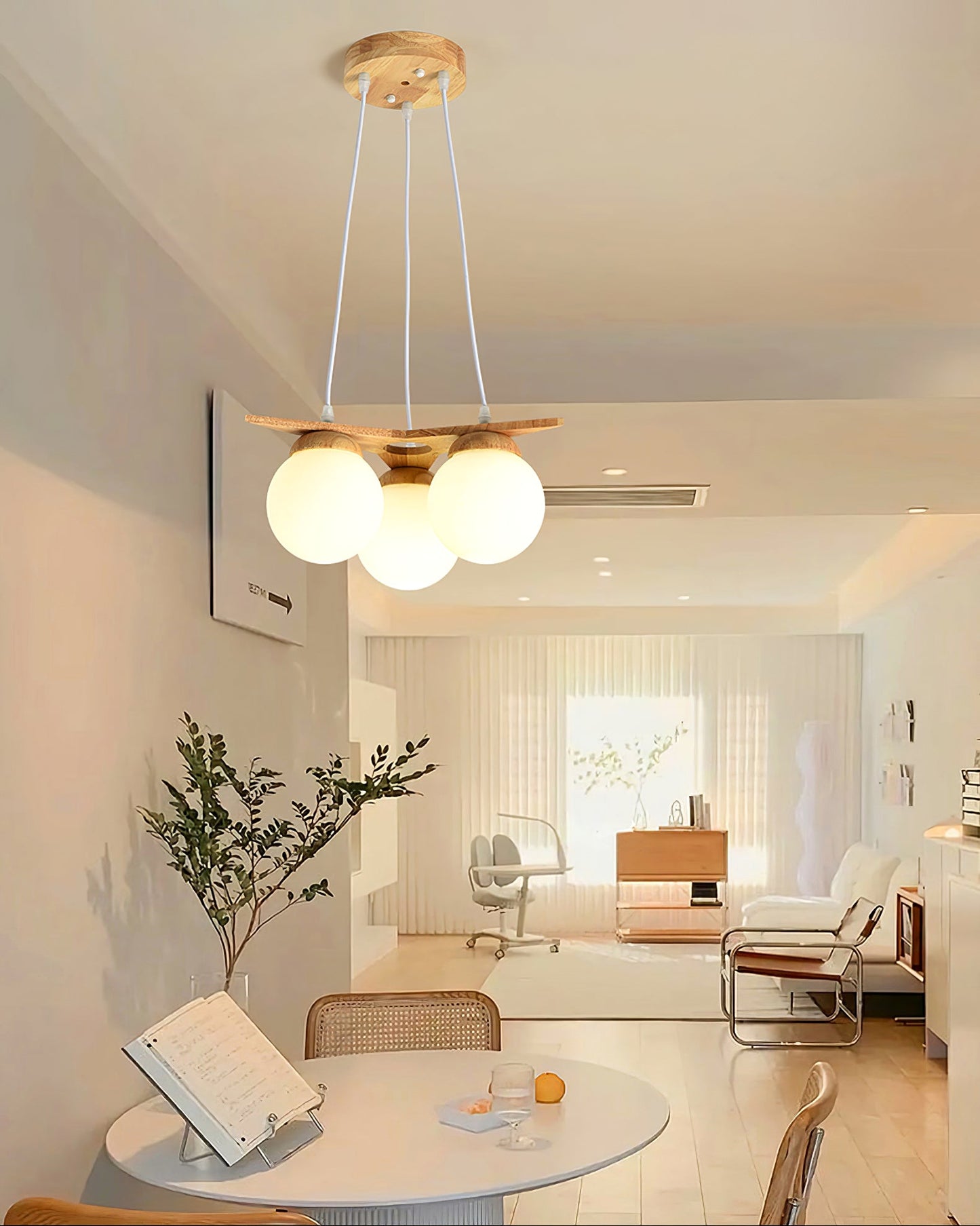 Wooden Star With Glass Chandelier, view 18