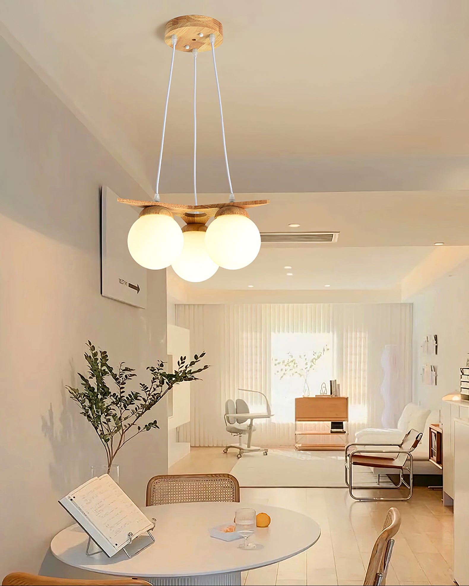 Wooden Star With Glass Chandelier, view 18