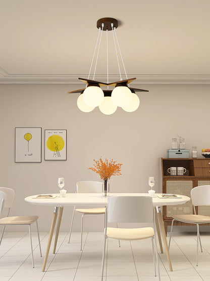 Wooden Star With Glass Chandelier, view 19