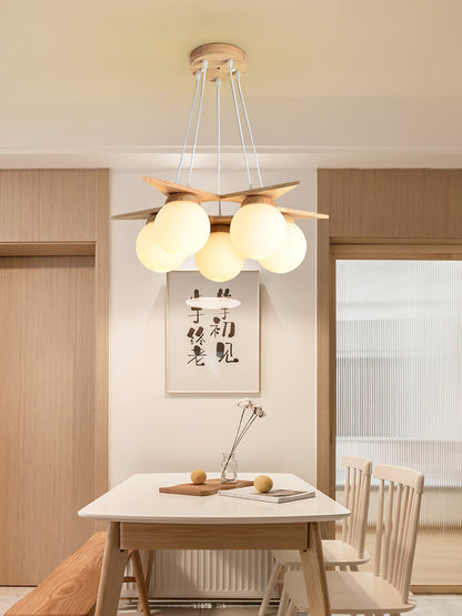Wooden Star With Glass Chandelier, view 20