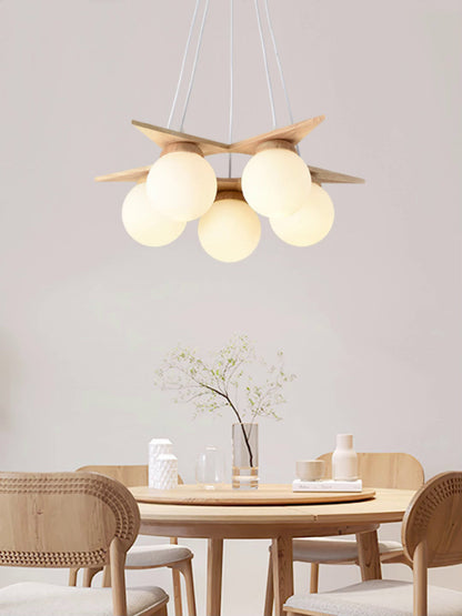 Wooden Star With Glass Chandelier, view 21