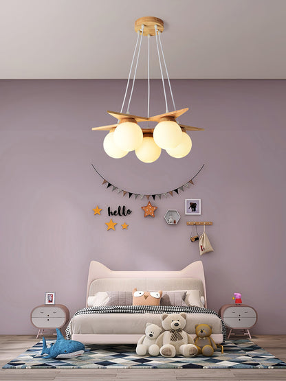 Wooden Star With Glass Chandelier, view 26