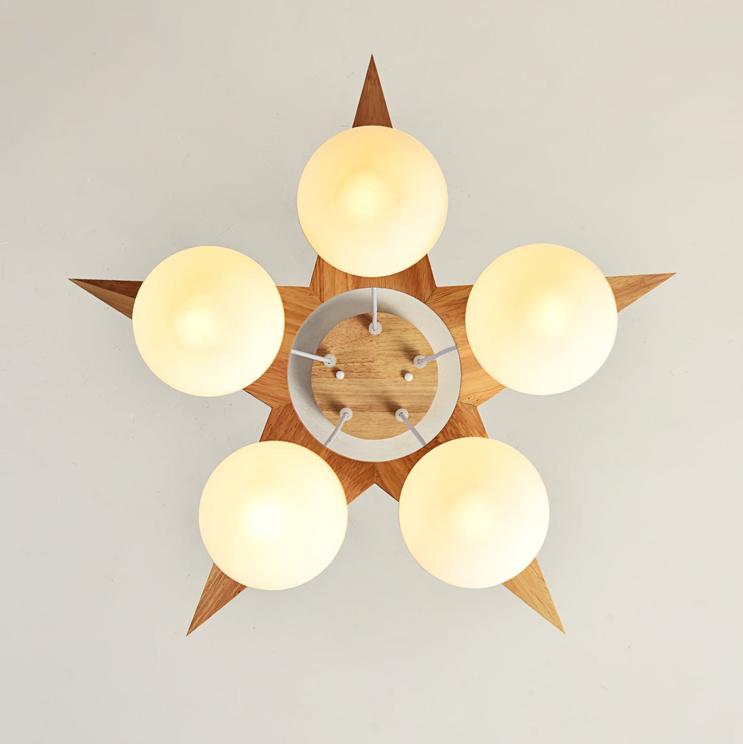 Wooden Star With Glass Chandelier, view 29