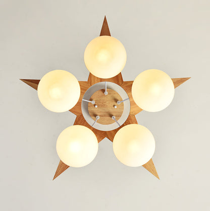 Wooden Star With Glass Chandelier, view 29