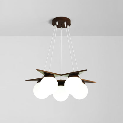 Wooden Star With Glass Chandelier, view 4