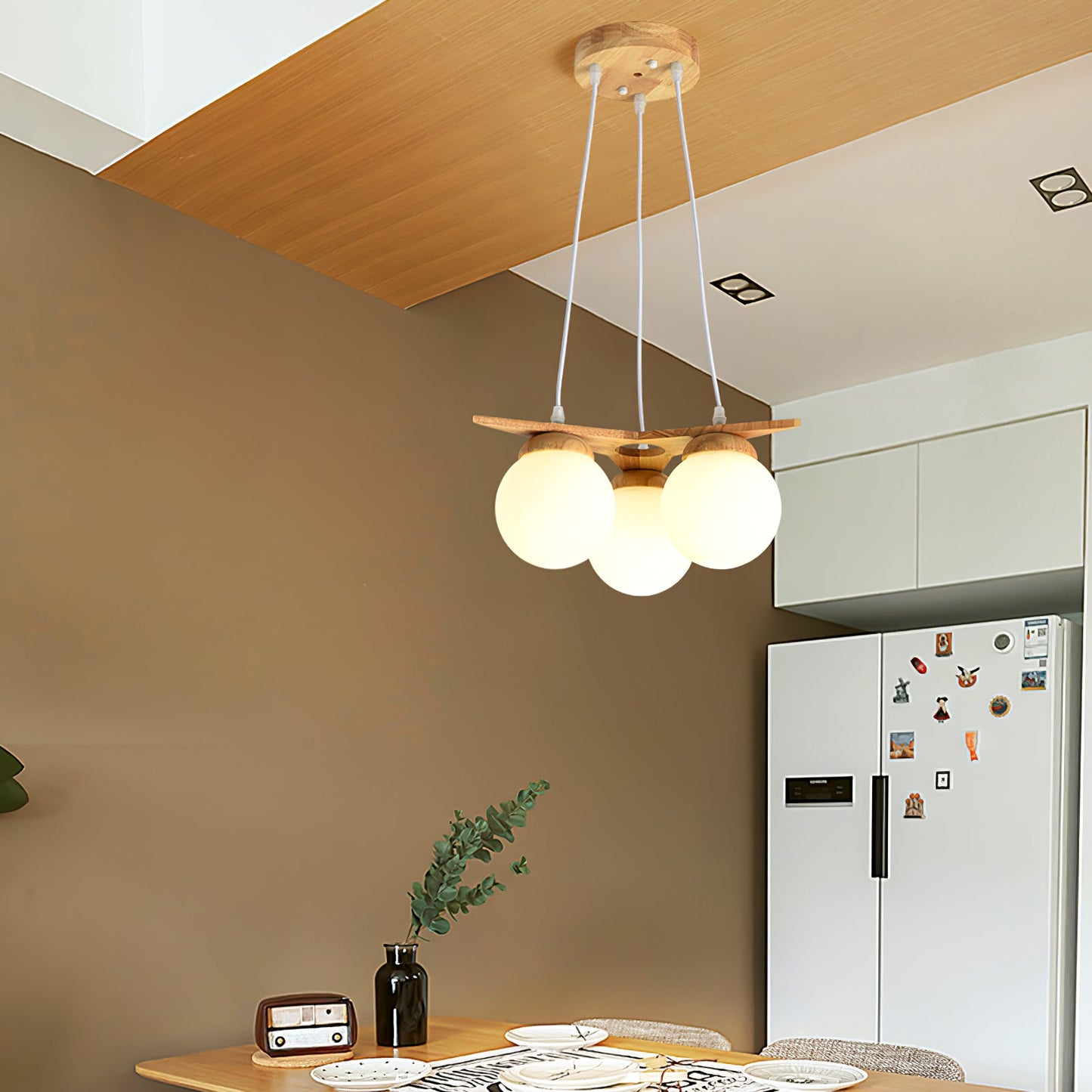 Wooden Star With Glass Chandelier, view 6