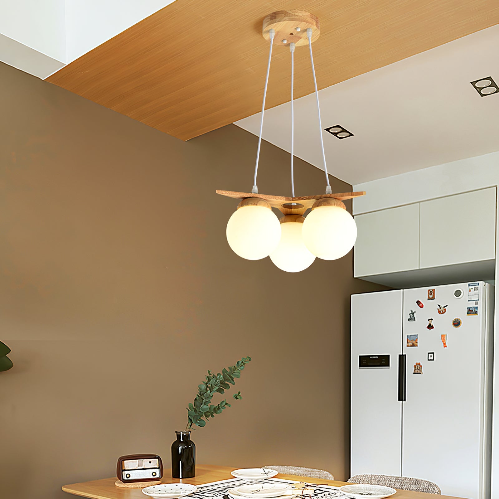 Wooden Star With Glass Chandelier, view 6