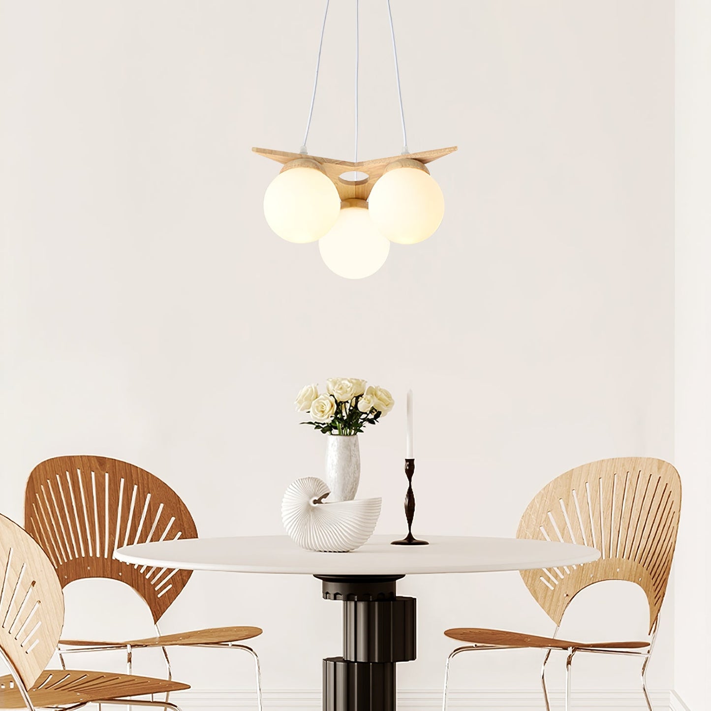 Wooden Star With Glass Chandelier, view 7